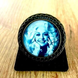 25mm Dolly Parton Antique Style Adjustable Ring, NWT, Unworn, Handmade